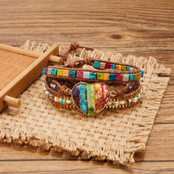Bracelete Fortalecendo os 7 Chakras de Pedras Naturais - Purezen