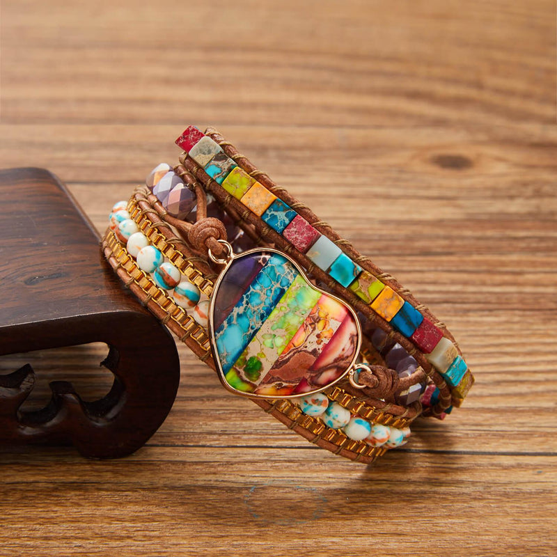Bracelete Fortalecendo os 7 Chakras de Pedras Naturais - Purezen