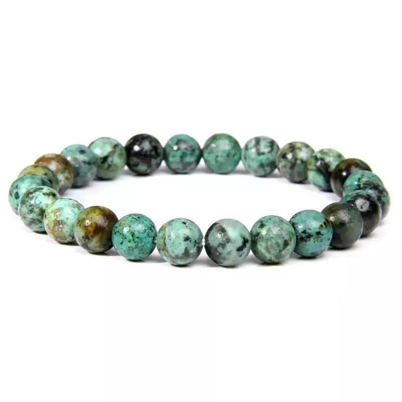 3 Pulseiras de Pedras Naturais Turquesa Africana - Purezen